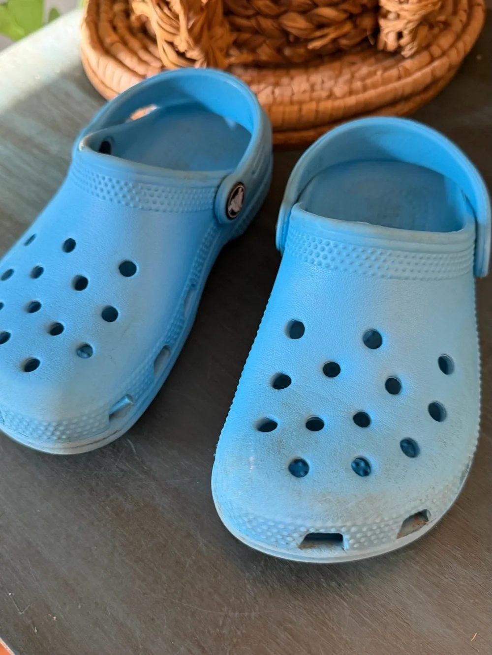 CROCS kids C 11 Blue with strap. Please check website for proper fitting
